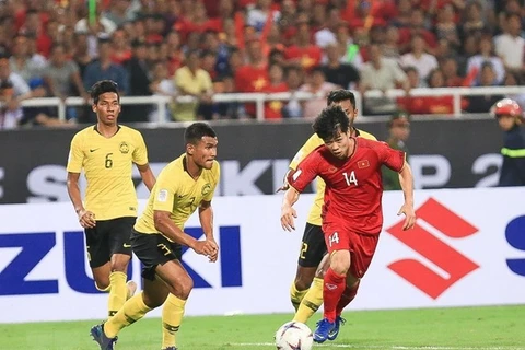 Công Phượng sẽ giúp Việt Nam giành ưu thế sau trận chung kết lượt đi với Malaysia. (Ảnh: Trọng Đạt/TTXVN)