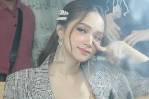 Hương Giang Idol tại hậu trường buổi ghi hình đầu tiên của Giọng hát Việt nhí 2019. (Ảnh: BTC)
