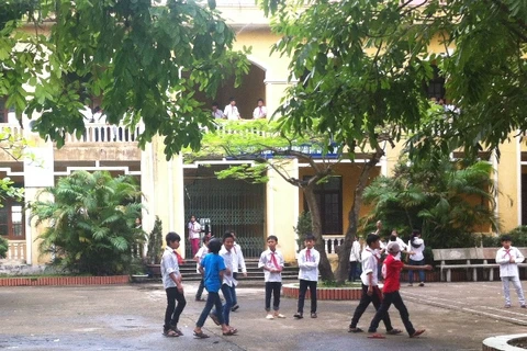 Trường Trung học cơ sở Đông Thọ, huyện Yên Phong, Bắc Ninh. (Ảnh: Hồng Kiều/Vietnam+)