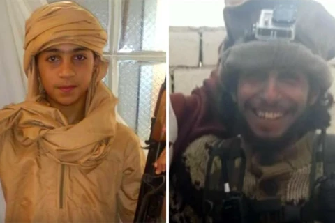 Younes Abaaoud (trái) trong một bức ảnh tuyên truyền của IS và anh trai Abdelhamid Abaaoud (Nguồn: RT)