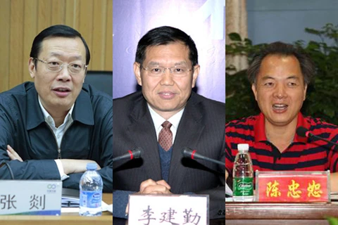 Từ trái qua phải là Trương Diệm, Lý Kiến Cần, Trần Trung Thứ. (Nguồn: Shanghaiist)