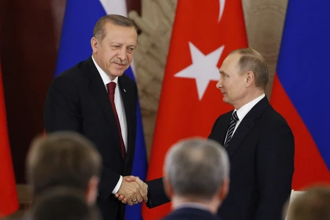 Nga và Thổ Nhĩ Kỳ đã ký nhiều văn kiện sau cuộc hội đàm giữa lãnh đạo hai nước. (Nguồn: AFP)