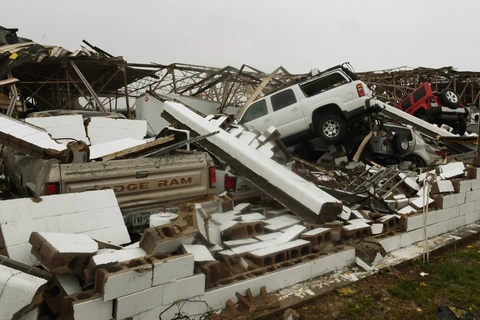 Bão Harvey đã gây ra khung cảnh tàn phá như ngày tận thế ở Houston. (Nguồn: AFP)