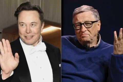 Musk và Gates đang có xích mích, theo sau một quyết định của Gates liên quan tới cổ phiếu của Tesla. (Nguồn: Yahoo News)