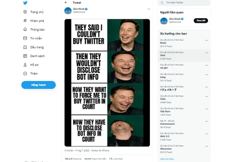 Elon Musk tung chiêu đáp trả đe doạ khởi kiện của Twitter