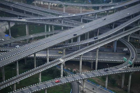 Cầu vượt Huangjewan có thể gây sốc cho các tài xế non kinh nghiệm. (Nguồn: Oddity Central)
