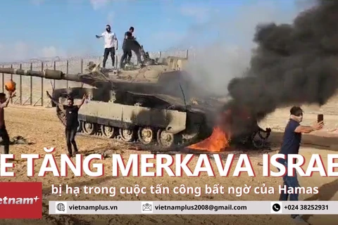 Khoảnh khắc xe tăng Merkava Mark IV hiện đại của Israel bị hạ