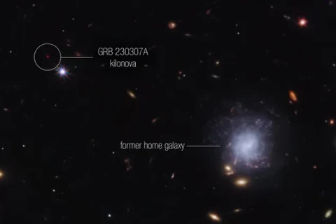 mức độ sáng đặc biệt của luồng tia gamma GRB 230307A chính là chìa khóa giúp các nhà nghiên cứu xác định được địa điểm xảy ra vụ nổ kilonova. (Nguồn: Digital Trends)