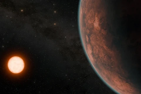 Hình ảnh mô phỏng về ngoại hành tinh Gliese 12b và ngôi sao của nó. (Nguồn: CNN)