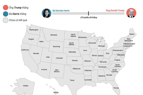 Cập nhật kết quả sơ bộ cuộc Bầu cử Tổng thống Mỹ 2024