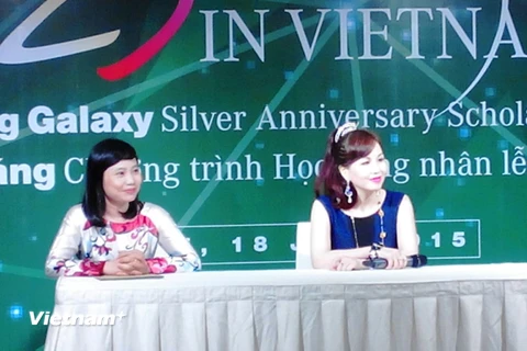 Hoa hậu Diệu Hoa đánh giá cao sự tự tin mà những giảng viên AIT đã truyền đạt cho các học viên. (Ảnh: PV/Vietnam+)