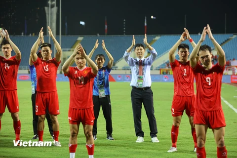 Đội tuyển Việt Nam liệu có lách khe cửa hẹp để vượt qua Vòng loại thứ 2 World Cup 2026? (Ảnh: Hoài Nam/Vietnam+)