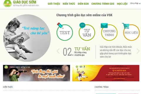 Giao diện trang giaoducsom.vn (Ảnh chụp màn hình: PV/Vietnam+)