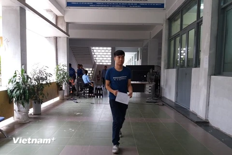 Tại Đại học Bách khoa Hà Nội, thí sinh không còn phải xếp hàng chờ lượt. (Ảnh: Phạm Mai/Vietnam+)