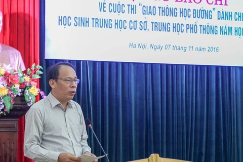 Ông Nguyễn Trọng Thái, Chánh văn phòng Ủy ban An toàn giao thông quốc gia công bố thể lệ cuộc thi. (Ảnh: BTC)