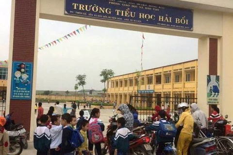 Trường Tiểu học Hải Bối. (Ảnh: PV/Vietnam+)