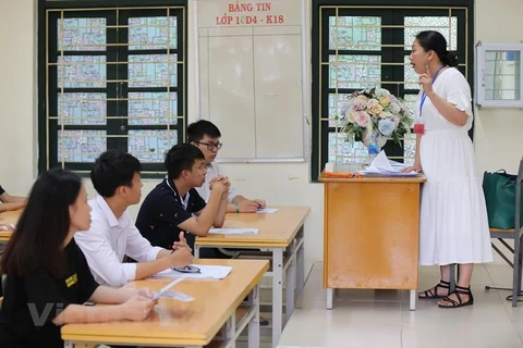 Thí sinh dự thi Trung học phổ thông quốc gia 2019. (Ảnh: Phạm Mai/Vietnam+)