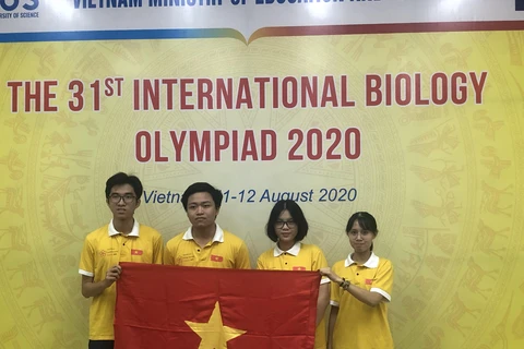 Đoàn học sinh Việt Nam thi Olympic Sinh học quốc tế 2020. (Ảnh: PV)