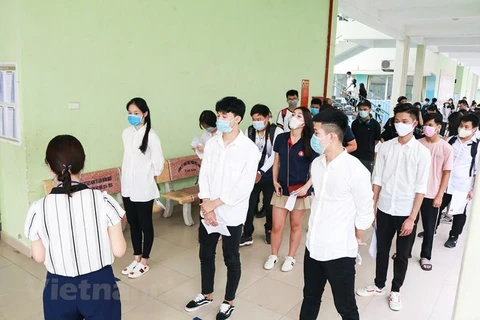 Học sinh Hà Nội dự thi Tốt nghiệp Trung học phổ thông năm 2020. (Ảnh: PV/Vietnam+)