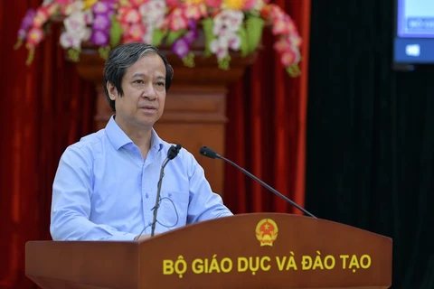 Bộ trưởng Bộ Giáo dục và Đào tạo Nguyễn Kim Sơn phát biểu chỉ đạo tại Hội nghị Giáo dục Đại học. (Ảnh: GD&TĐ)