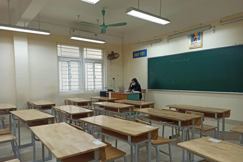 Học sinh không đến trường vì phòng dịch COVID-19. (Ảnh: PM/Vietnam+)