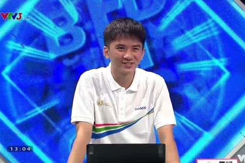Trần Vinh Khánh trong cuộc thi Đường lên đỉnh Olympia. (Ảnh: PV/Vietnam+)
