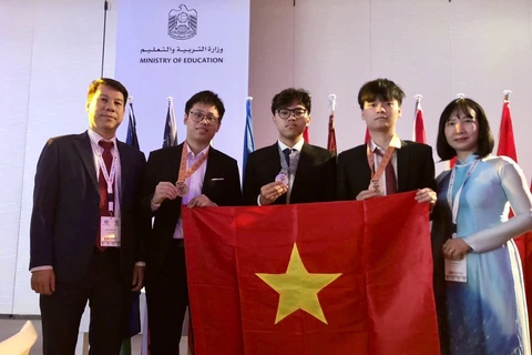 Đoàn Việt Nam dự thi Olympic Sinh học quốc tế năm 2023. (Ảnh: PV/Vietnam+)