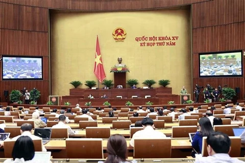 Quốc hội thảo luận tại Nghị trường. (Ảnh: PV/Vietnam+)