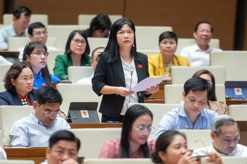 Đại biểu Quốc hội chất vấn trong phiên làm việc ngày 6/11. (Ảnh: CTV/Vietnam+)