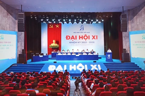 Đại hội đại biểu toàn quốc Hội Sinh viên Việt Nam lần thứ XI họp phiên khai mạc. (Ảnh: PV/Vietnam+)