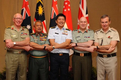 Liên minh Phòng vệ 5 quốc gia (FPDA) tại cuộc họp báo giới thiệu cuộc tập trận (Nguồn: Channel News Asia)