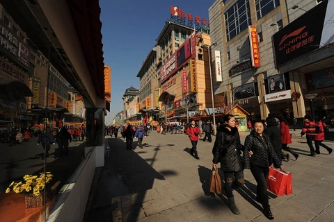 Một trung tâm mua sắm ở thủ đô Bắc Kinh, Trung Quốc (Nguồn: AFP/ TTXVN)