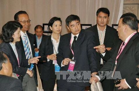 Ông Abhisit Vejjajiva mới được bầu lại làm chủ tịch đảng Dân chủ đối lập tại Thái Lan (Nguồn: Kyodo/TTXVN)