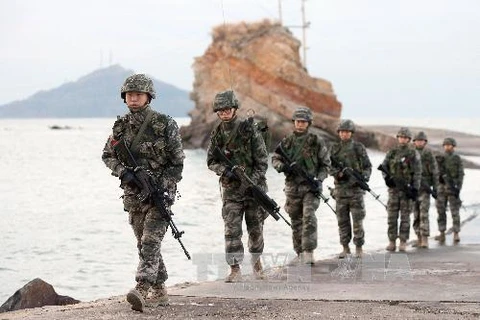 Quân đội Hàn Quốc rập trận (Nguồn: TTXVN)