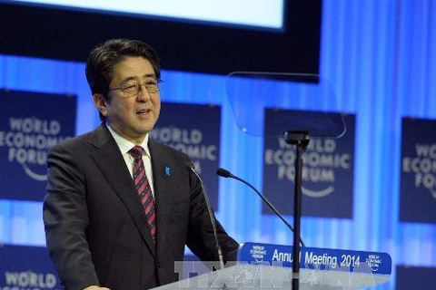 Thủ tướng Nhật Bản Shinzo Abe tại Diễn đàn kinh tế thế giới ở Davos, Thụy Sĩ (Nguồn: TTXVN)
