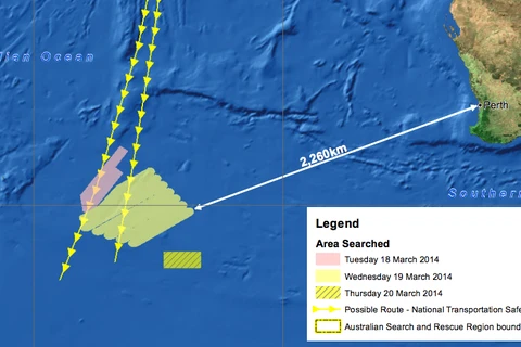 Australia phát hiện vật thể dài 24m nghi của máy bay MH370