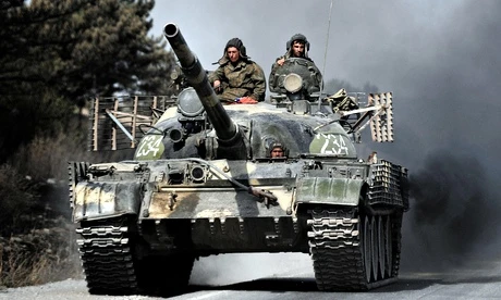 Xe tăng Nga ở gần Nam Ossetia năm 2008 (Nguồn: AFP)