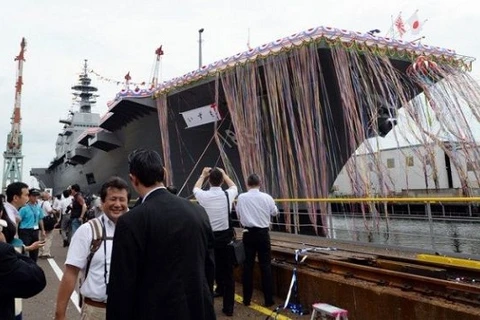 Lễ hạ thủy tàu chiến Izumo của Nhật Bản (Nguồn: AFP)
