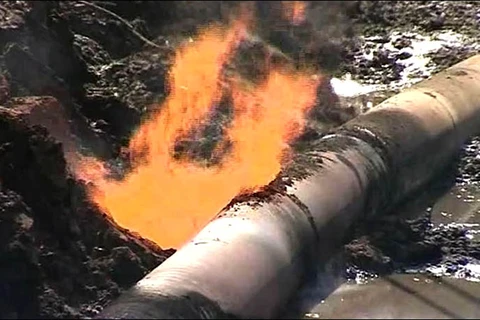 [Video] Hiện trường vụ nổ đường ống dẫn khí đốt ở Ukraine