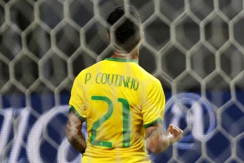Coutinho đã có bàn thắng đầu tiên cho đội tuyển Brazil (Nguồn: AP)