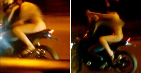 Truy tìm thiếu nữ khỏa thân ngồi sau xe máy chạy trên đường