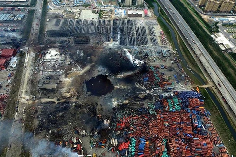 [Photo] "Lỗ đen" khủng khiếp sau vụ nổ hóa chất ở Thiên Tân