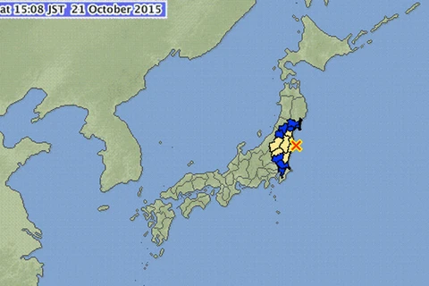 Động đất 5,5 độ Richter gần Fukushima làm rung chuyển nước Nhật