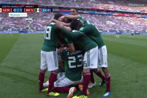 Cận cảnh Lozano sút tung lưới đội tuyển Đức giúp Mexico vượt lên