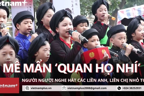 Hội Lim: Hàng trăm người mê mẩn nghe các liền anh, liền chị "nhí" hát quan họ