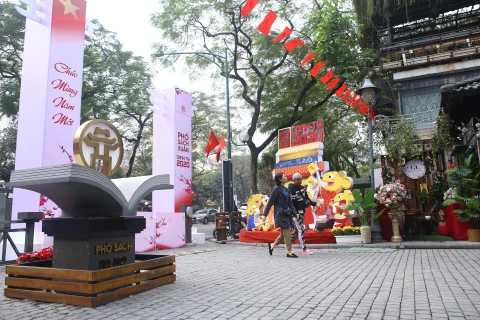 Phố Sách Hà Nội là địa điểm văn hóa của Thủ đô. (Ảnh: Minh Quyết/TTXVN)
