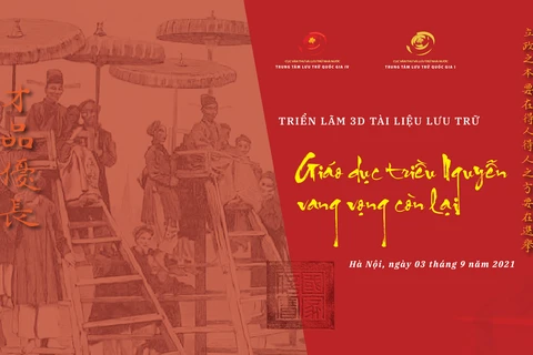 Triển lãm 3D về di sản giáo dục triều Nguyễn chào đón năm học mới. (Ảnh: Trung tâm Lưu trữ quốc gia I)