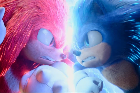 Nhím Sonic và Knuckles đối đầu trong phần hai. (Ảnh: CGV)