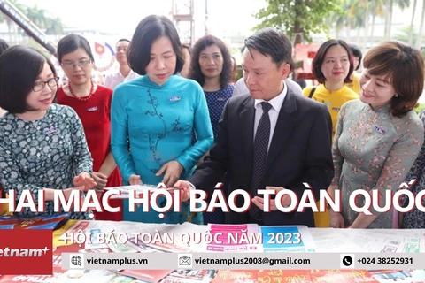 Tưng bừng khai mạc Hội báo toàn quốc năm 2023 tại Hà Nội. (Ảnh: Hoài Nam/Vietnam+)