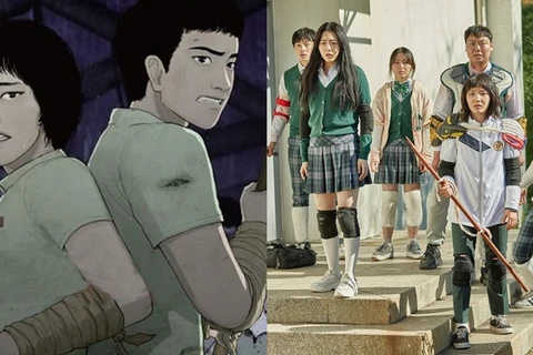 ''Ngôi trường xác sống'' (All of us are dead) - webtoon nổi tiếng của Hàn Quốc được chuyển thể thành công sang dạng phim dài tập, được Netflix sản xuất và phát sóng độc quyền. (Ảnh tổng hợp)